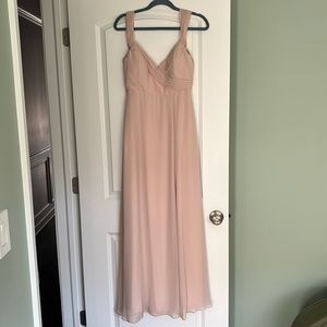 Pale Blush Pink Birdy Grey Bridesmaid Dress